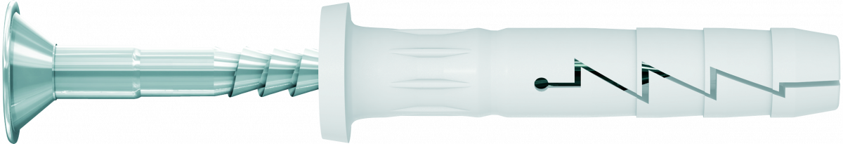 FX-N-C Zatloukací nylonová hmoždinka s válcovitou přírubou